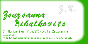 zsuzsanna mihalkovits business card